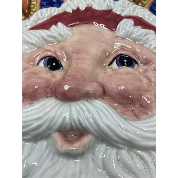Fitz & Floyd Classics Christmas Santa Claus Ceramic Cookie Candy Snack Plate - Picture 3 of 11
